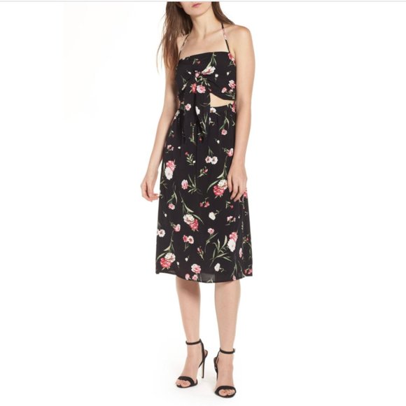 ROW*A Floral Halter Midi - Picture 1 of 8